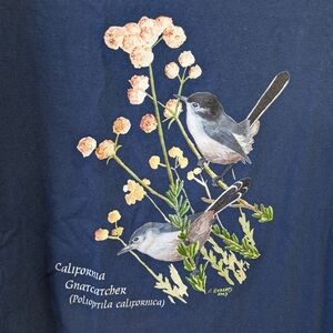 Vintage Fred Roberts California Gnatcatcher Buckwheat T-shirt Large NWOT
